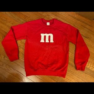 Red M&M Sweatshirt -great for Halloween!  Size Small Adult.